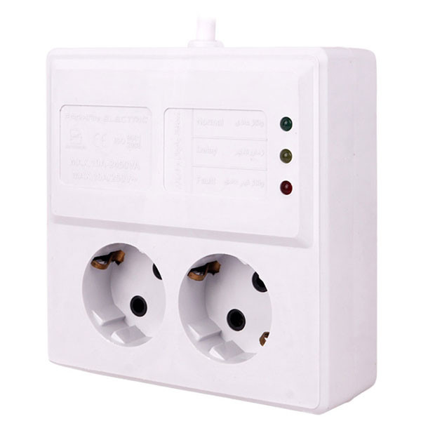 محافظ برق 2 خانه یخچال ارت دار با مغزی سرامیکی کابل 1/8 متر فرحان الکتریک